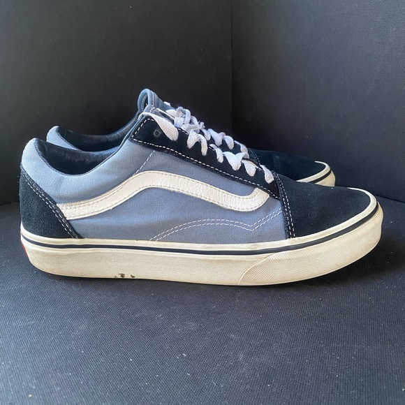 Vans Black Suede and Faded Blue Canvas Casual Sneakers Unisex M 6.65 W 8 - Picture 7 of 9